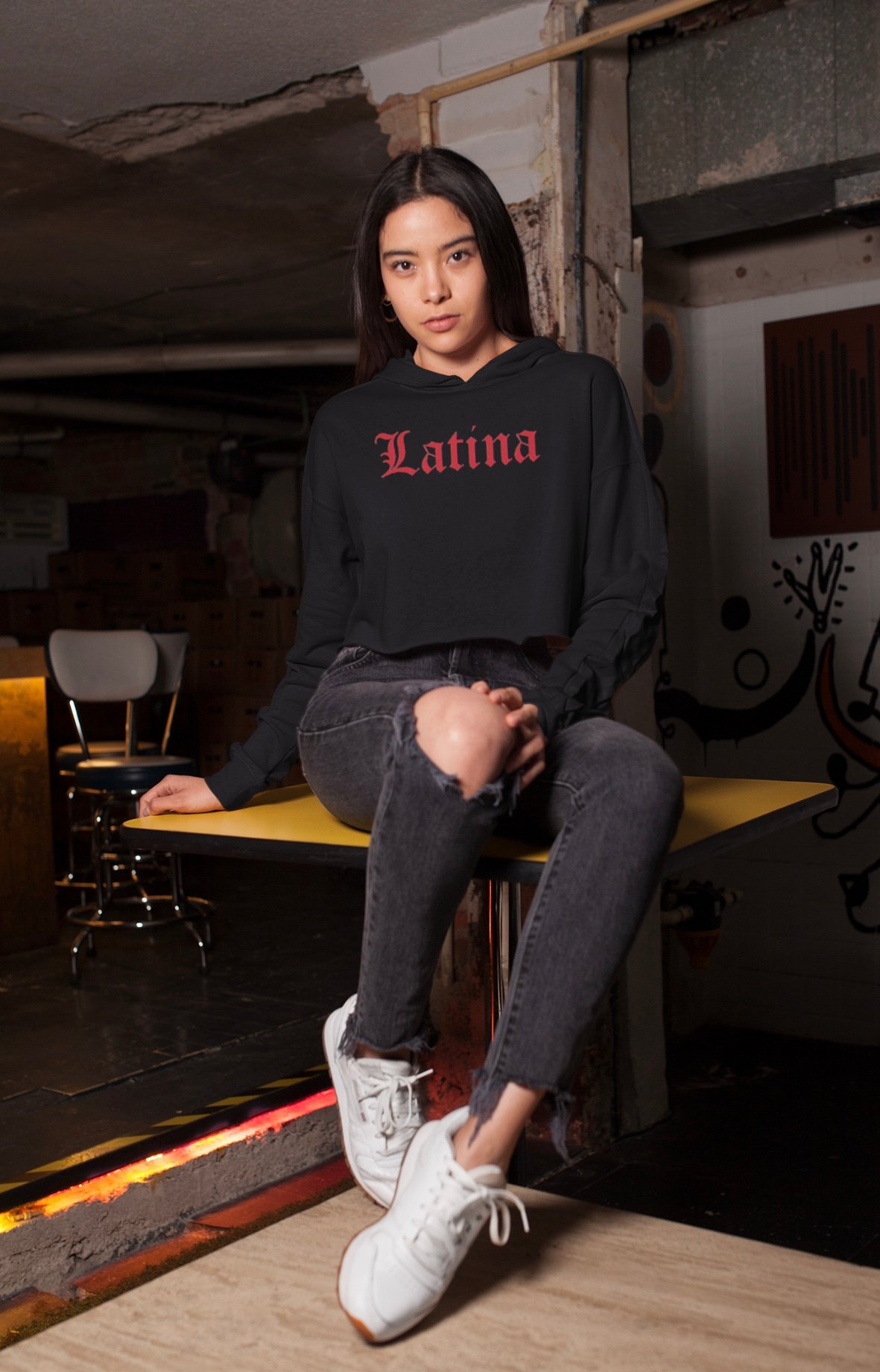 Image of "Heart on my Sleeve" Crop Top Hoodie