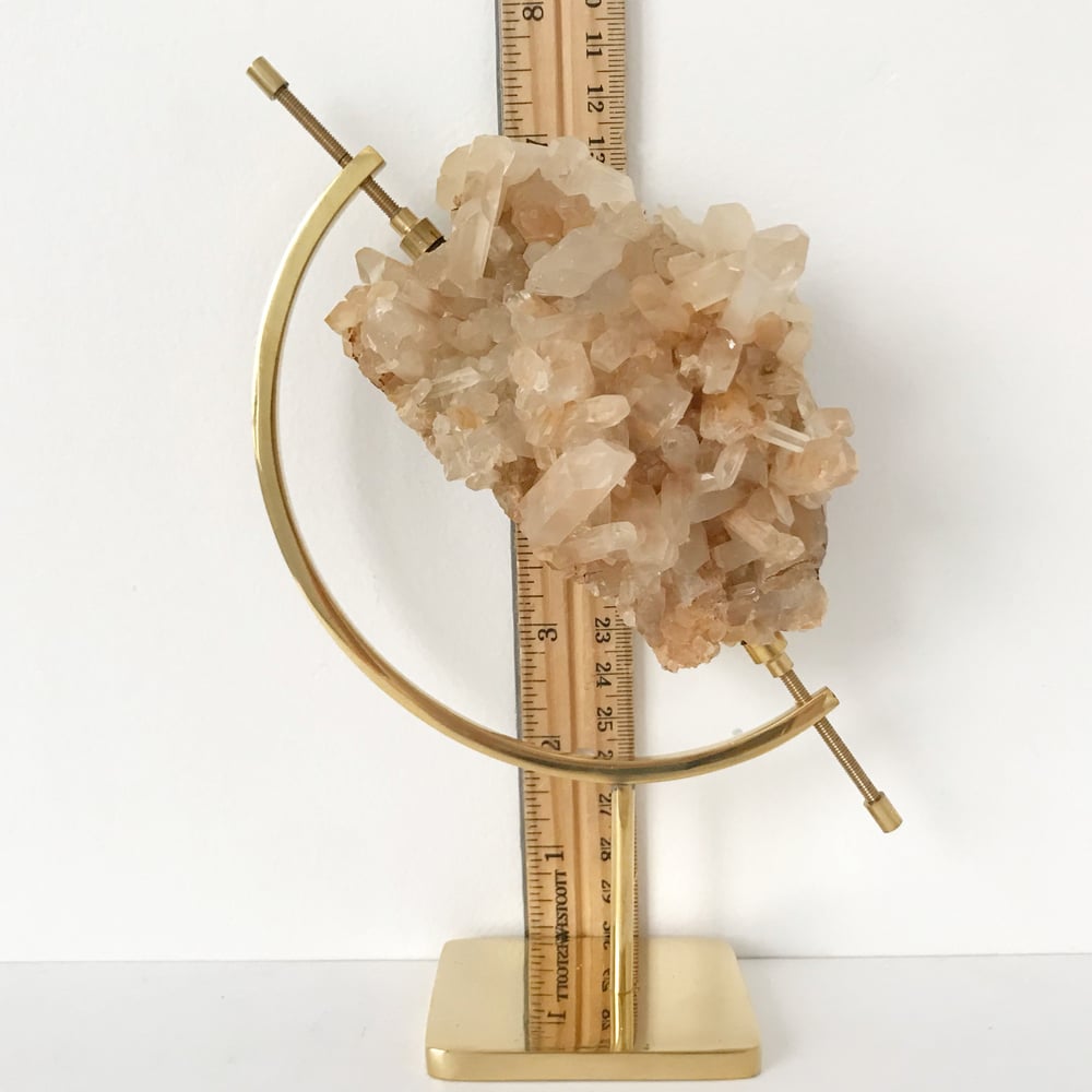 Image of Tangerine Quartz no.98 + Brass Arc Stand