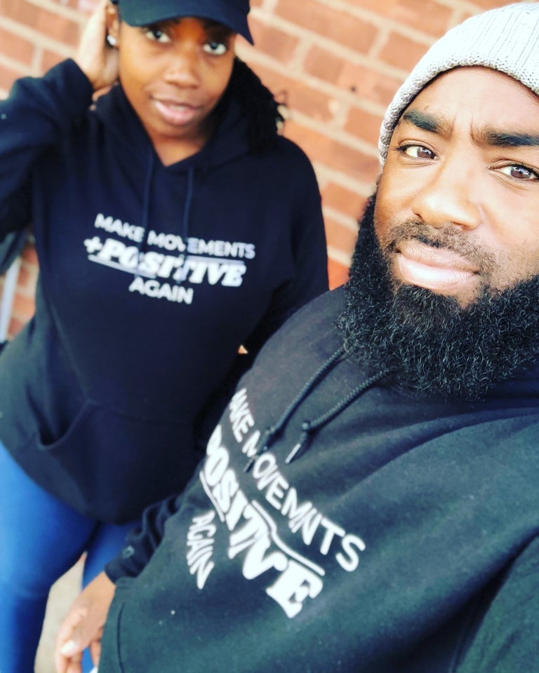 Image of MAKE MOVEMENTS POSITIVE AGAIN - HOODED SWEATSHIRT