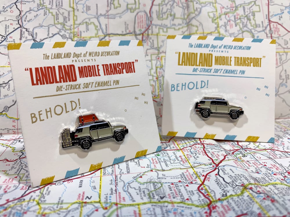 "LANDLAND Mobile Transport" FJ Cruiser Enamel Pins