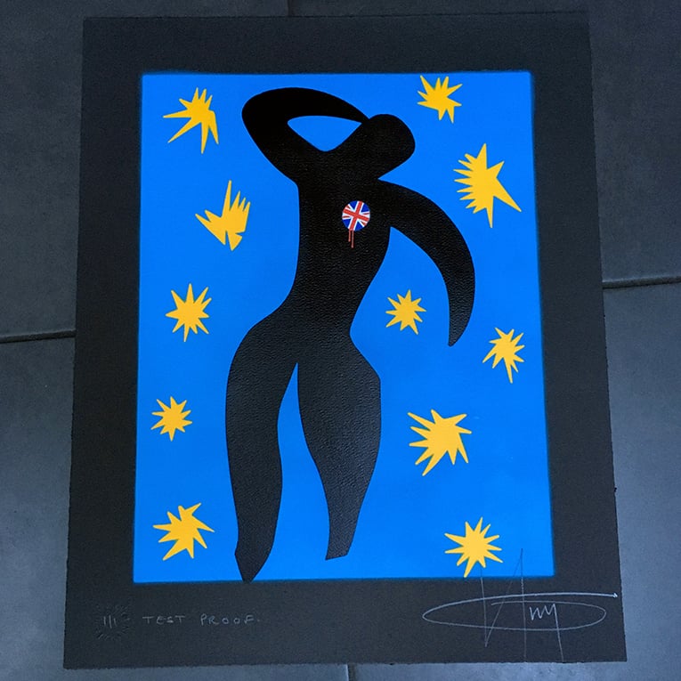 Image of MATISSE BREXIT MASHUP - TEST PRINT - Hand Stencilled (not printed)