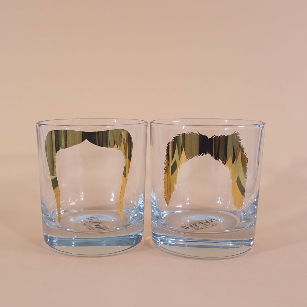 Image of Fu Manchu & Magnum P.I. Golden Moustache Tumbler - Set of 2