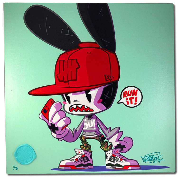 Image of SHARK BUNNY FIRE RED 4s 12x12 CANVAS PRINT