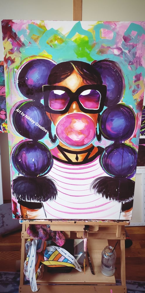 Poppin 24x36 Original Canvas Painting Nikkey Creative