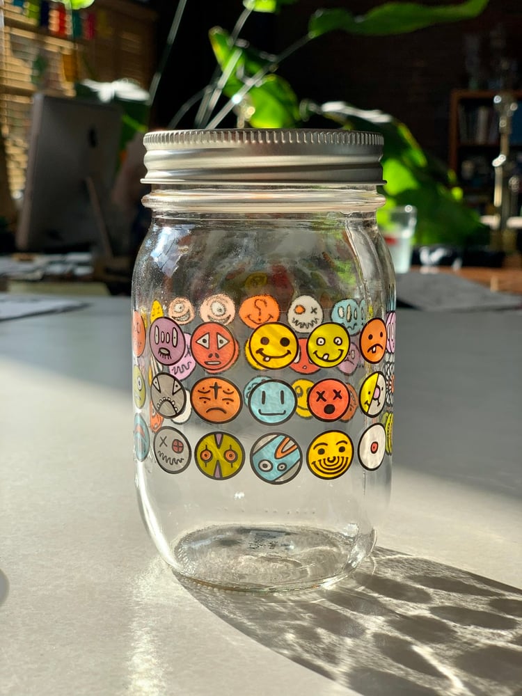 Image of HAPPY FACE Ball Jar 16oz. 