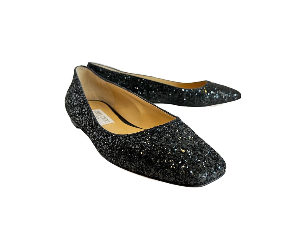 Image of Jimmy Choo Size 38 Glitter Shoes 535-292