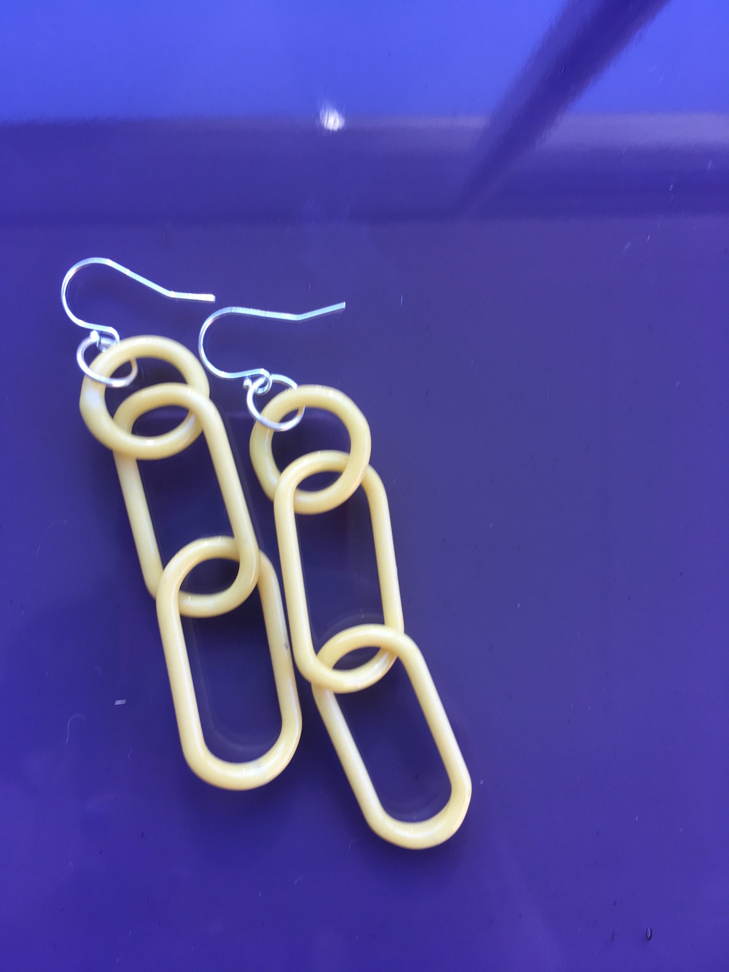 Image of Lemon triple link earrings (o00)