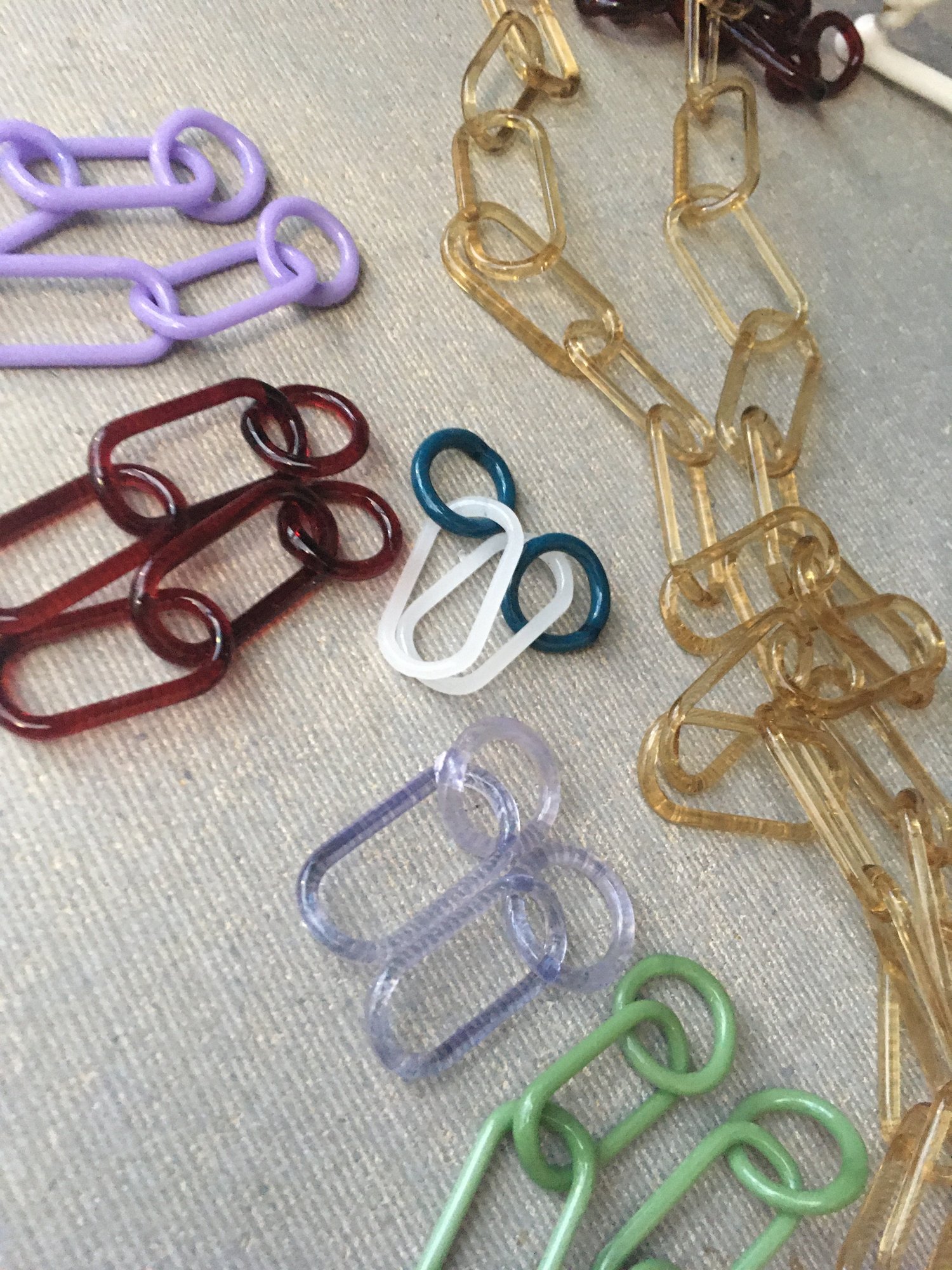 Image of Lavender triple link Earrings (o00)