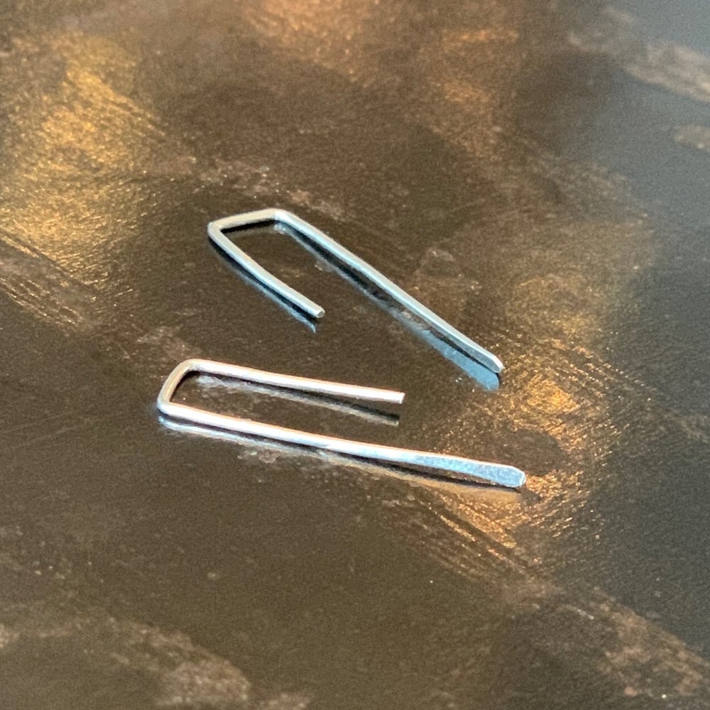 Image of Sterling Silver Staple Earrings