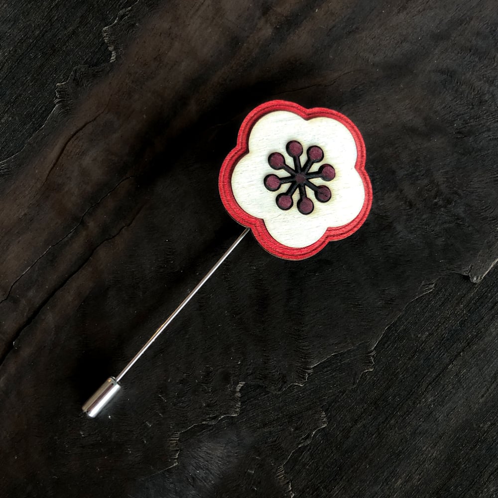 Image of Cherry Blossom Wood Lapel Pin 2