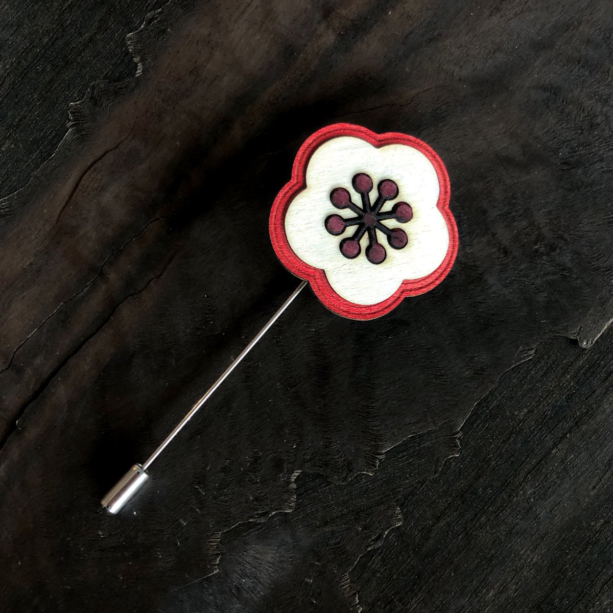 Image of Cherry Blossom Wood Lapel Pin 2