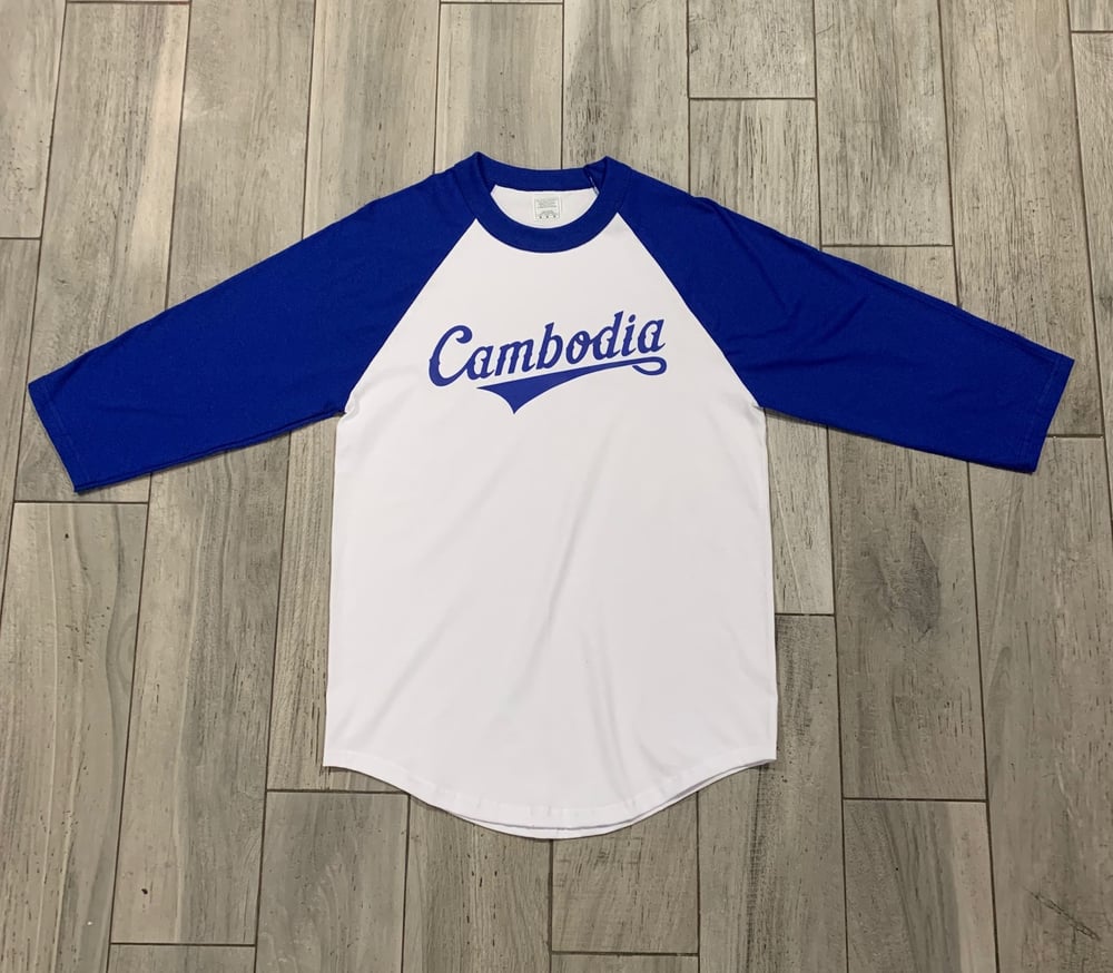 Image of Royal/White Cambodia Raglan Tee