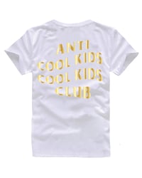 Image 1 of ANTI COOL KIDS TEE GOLD/WHITE