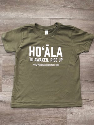 Image of Hoʻāla Keiki Shirt (army green)