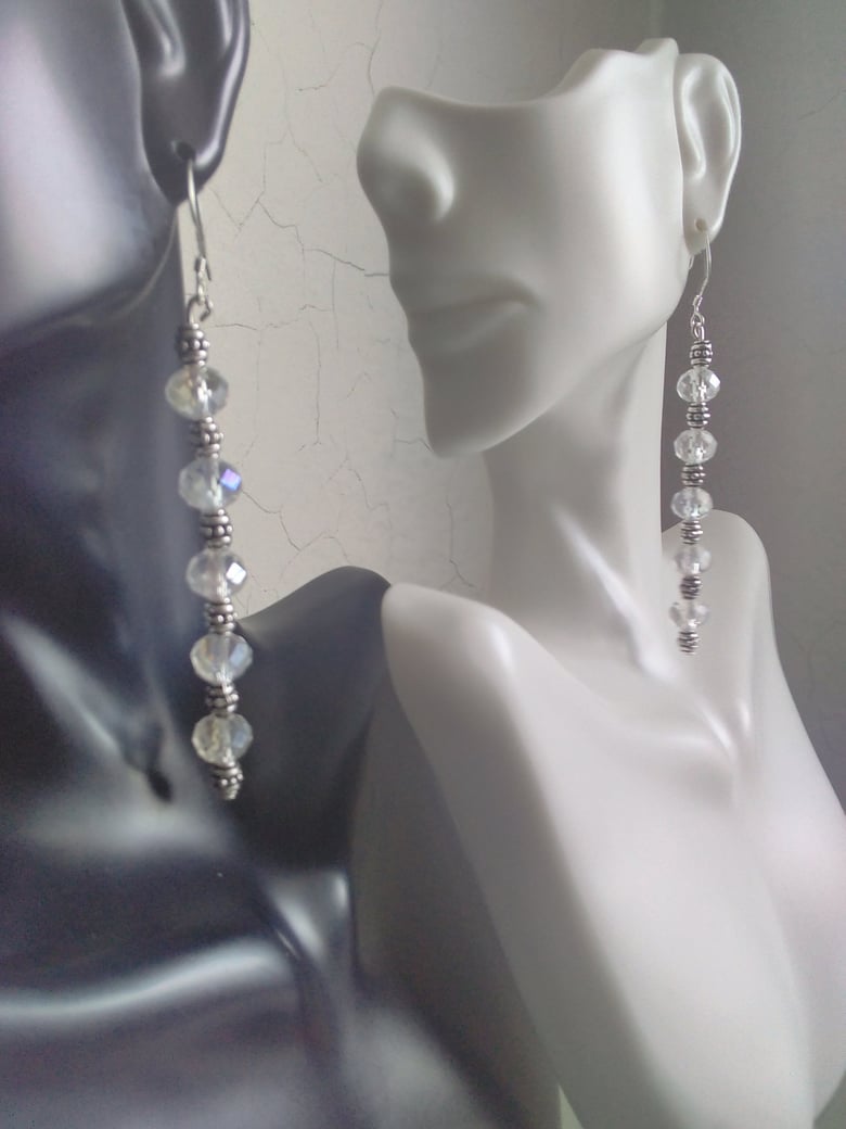 Image of AB ROUND CRYSTAL EARRINGS