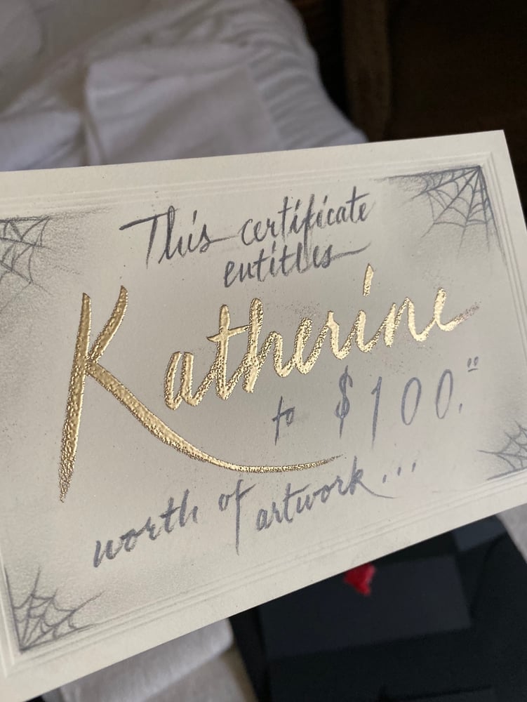 Image of Personalized Gold Foil Gift Certificate in Wax-sealed Envelope