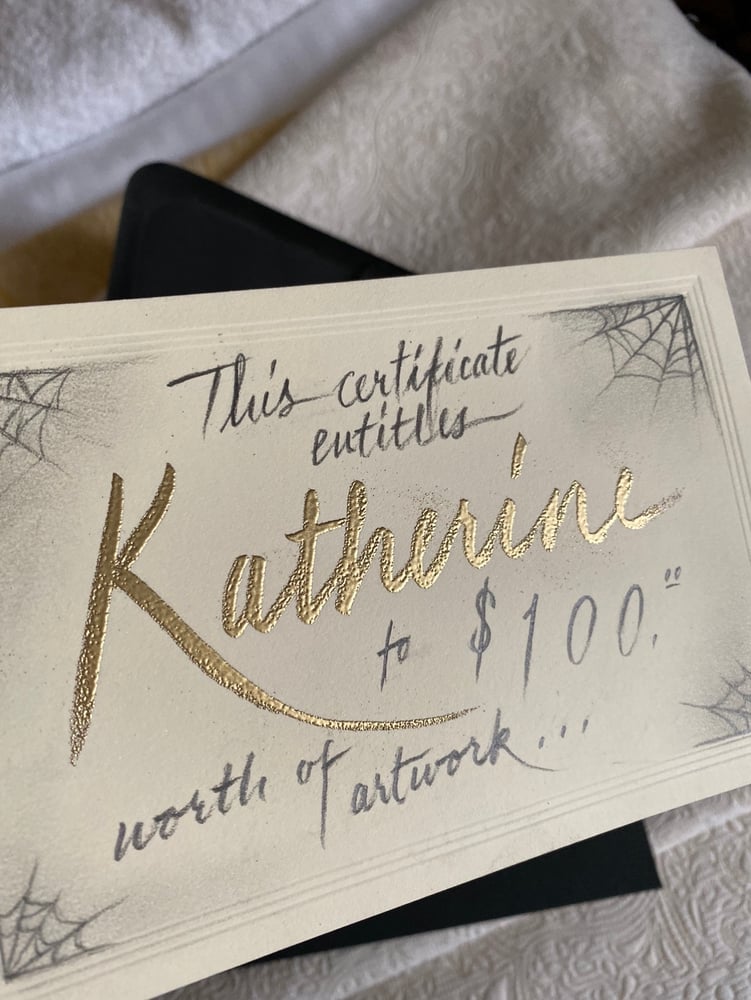 Image of Personalized Gold Foil Gift Certificate in Wax-sealed Envelope