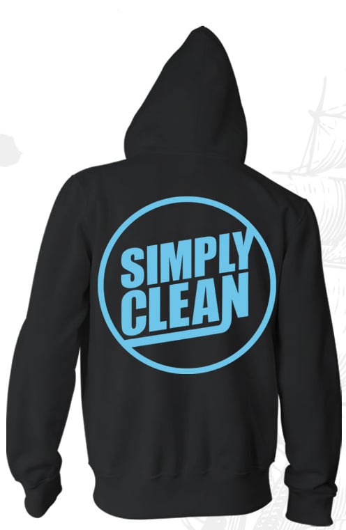 Image of Unisex "Deconstructed" Zip Hoodie... Black/LightBlue