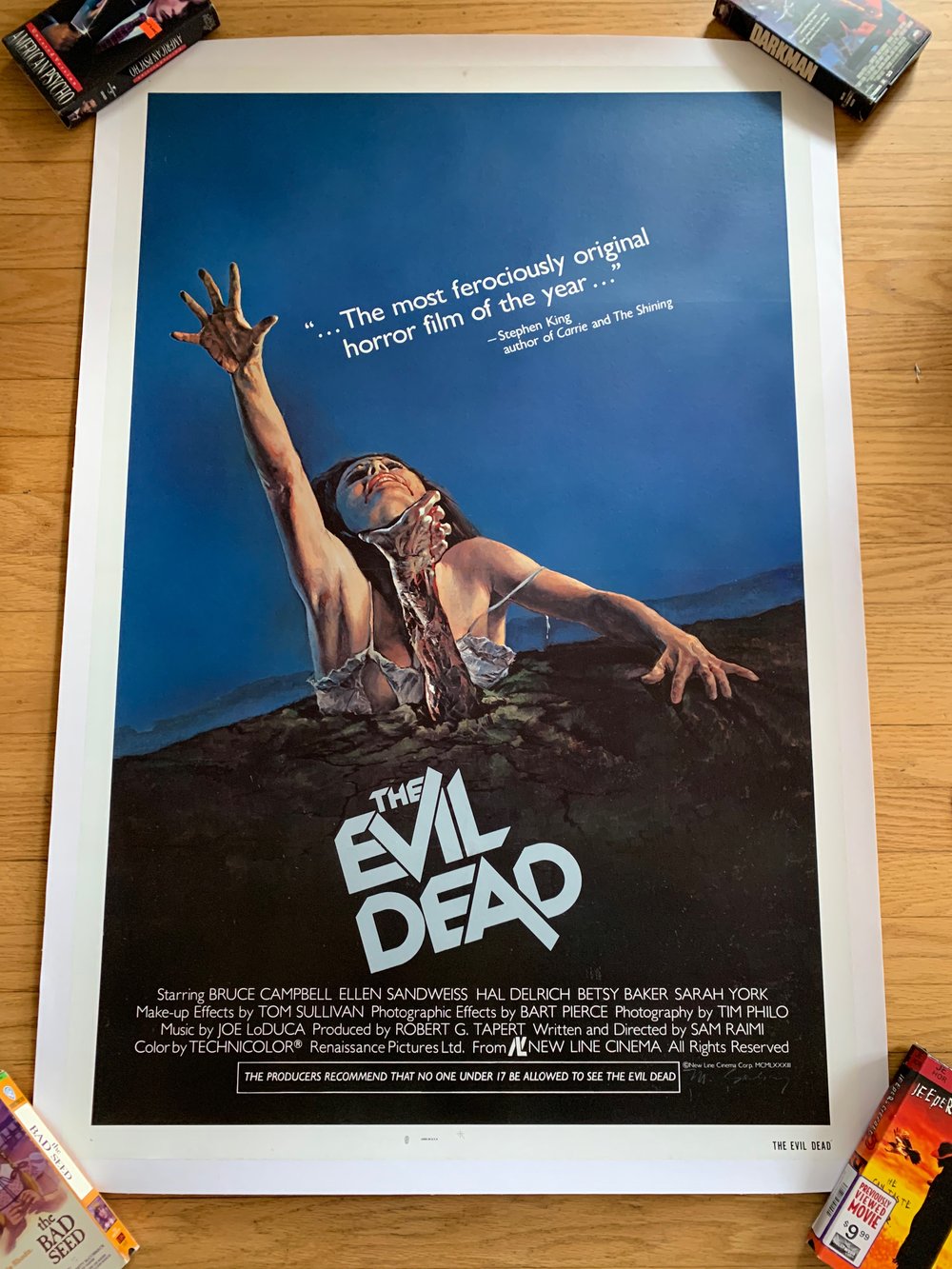1981 THE EVIL DEAD Original Linen Backed U.S. One Sheet Movie Poster