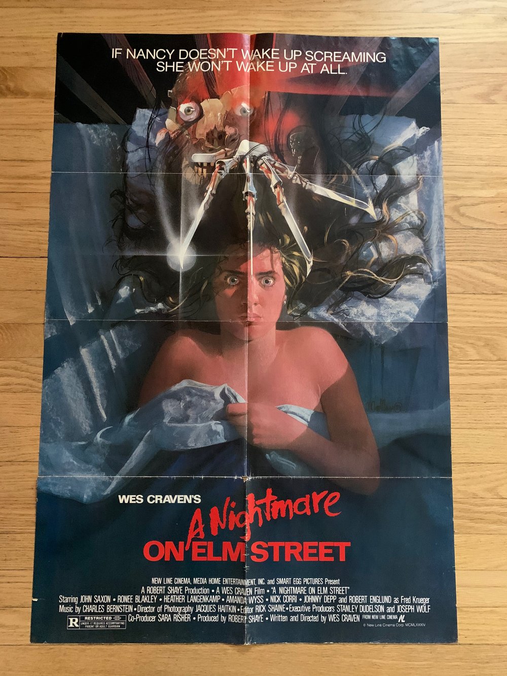 1984 A NIGHTMARE ON ELM STREET Original U.S. One Sheet Movie Poster
