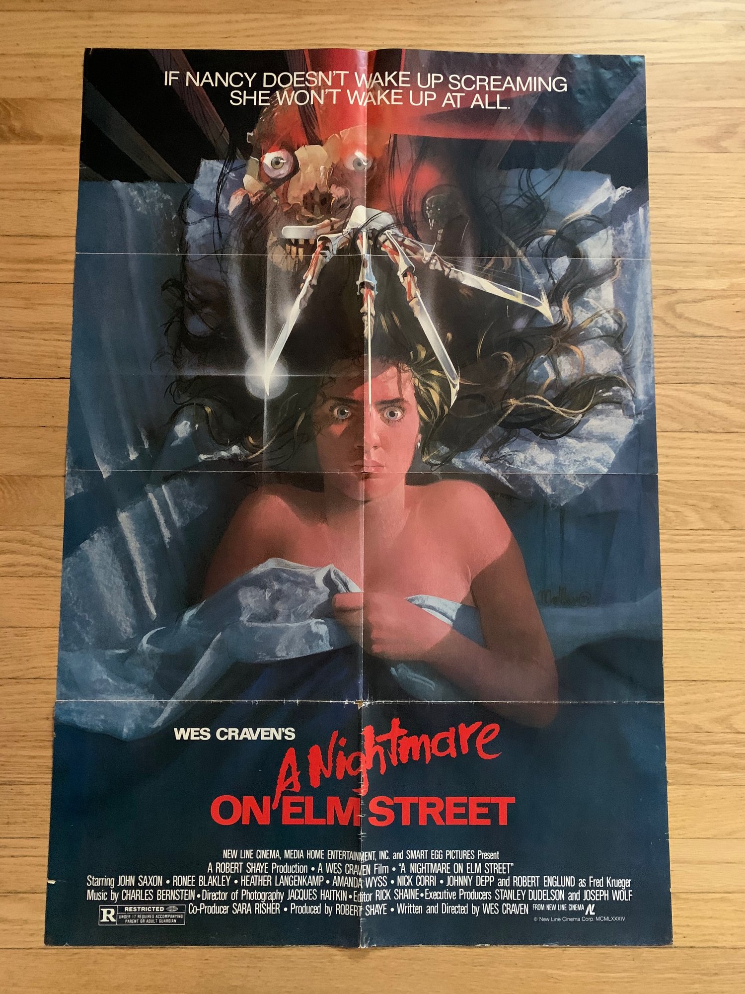 1984 A NIGHTMARE ON ELM STREET Original U S One Sheet Movie Poster 1984-a-nightmare-on-elm-street-original-u-s-one-sheet-movie-poster