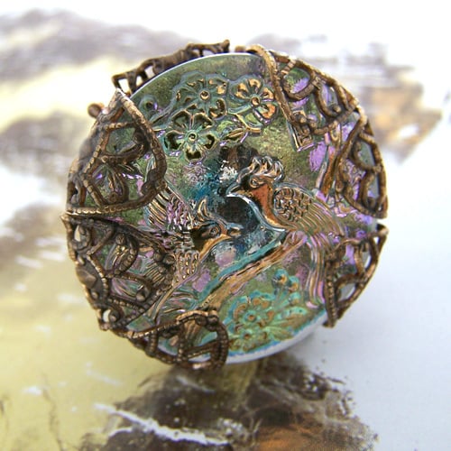 Image of SALE Vintage Peacock Cocktail Ring