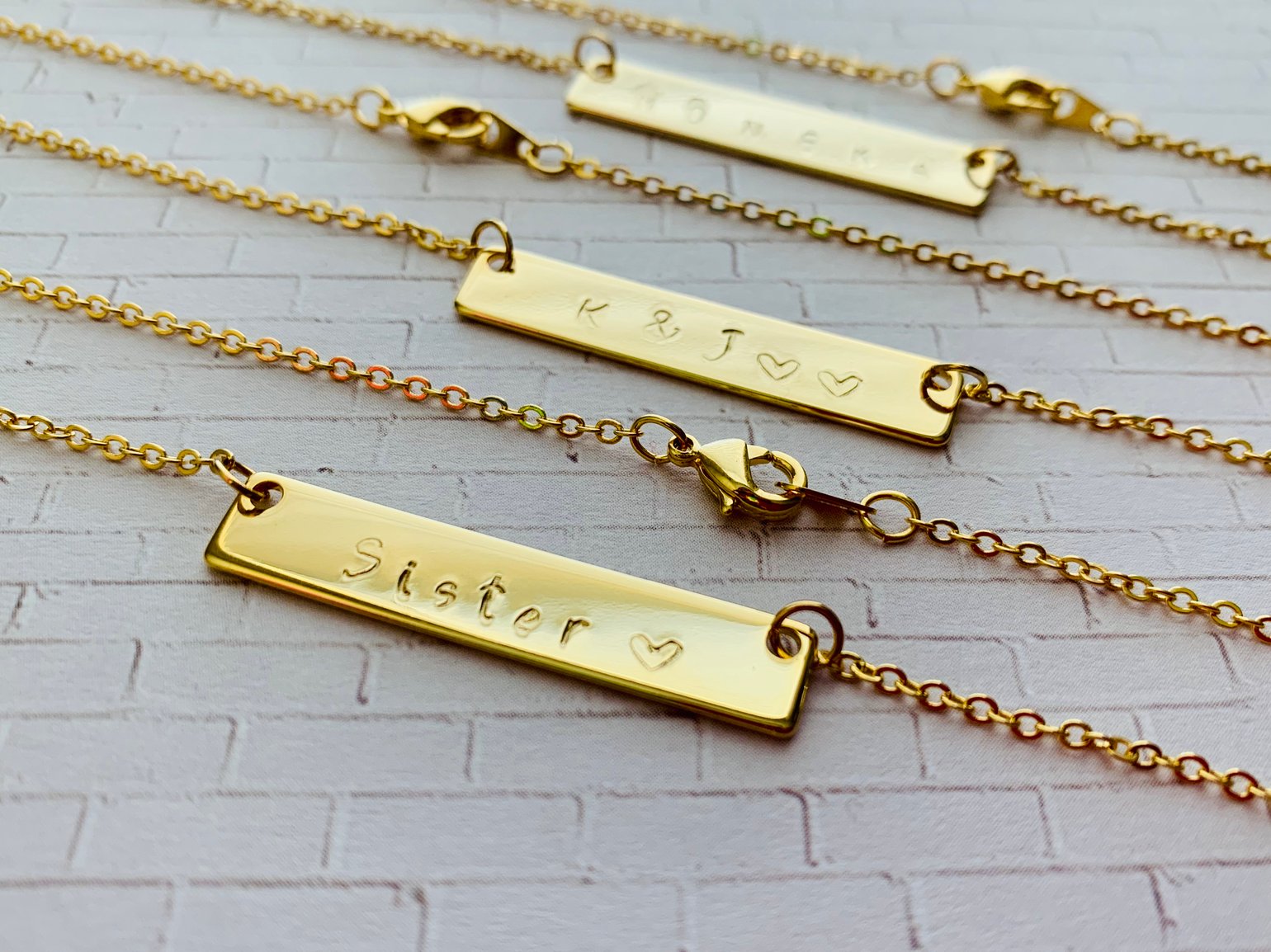 Stamped bar necklace Clearance
