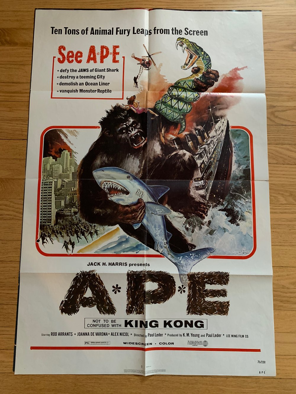 1976 A*P*E* Original U.S. One Sheet Movie Poster