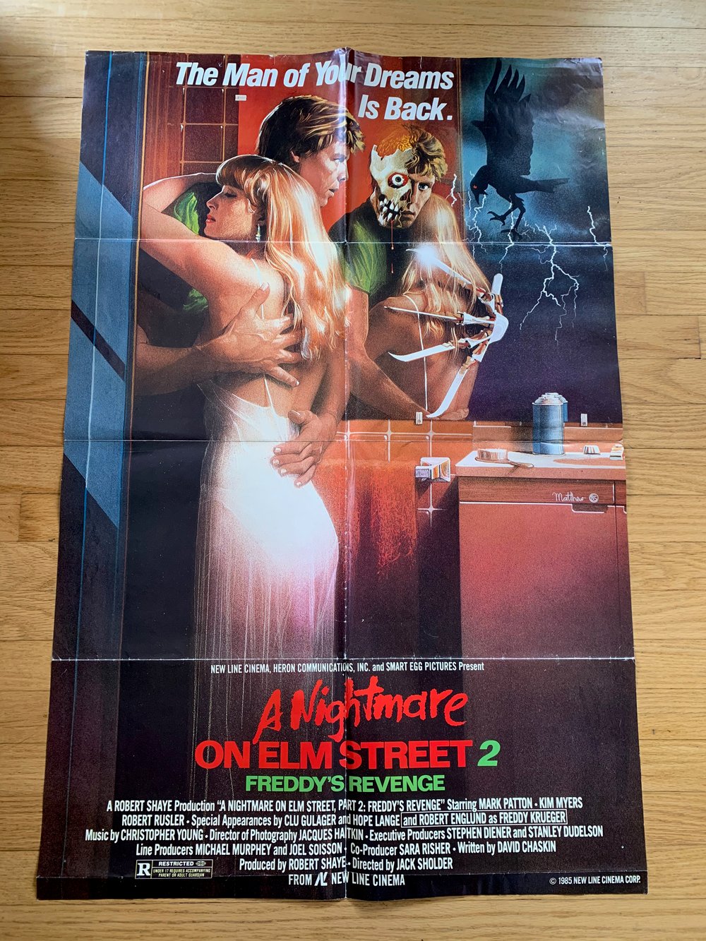 1985 A NIGHTMARE ON ELM STREET 2  FREDDY'S REVENGE Original U.S. One Sheet Movie Poster