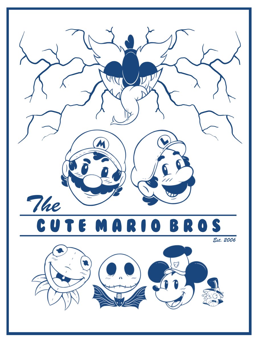 Hand Signed Cute Mario Bros Art Print | The Cute Mario Bros