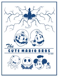 Hand Signed Cute Mario Bros Art Print