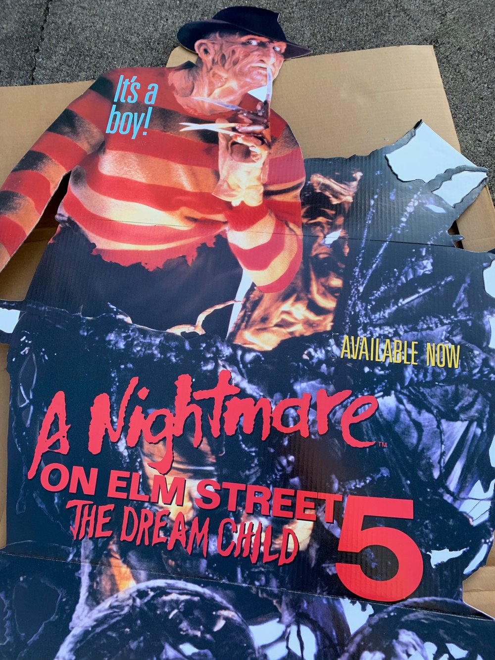 1989 A NIGHTMARE ON ELM STREET 5: THE DREAM CHILD Original Video Store Promo Standee