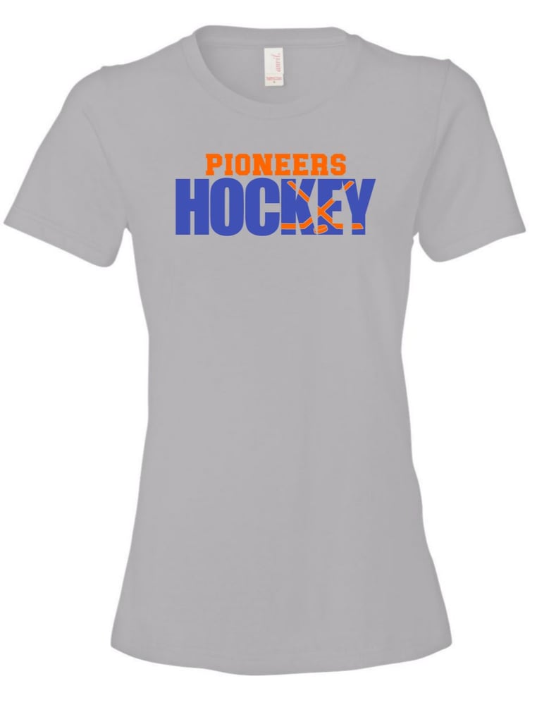 Image of Orange Hockey Ladies Fit Short Sleeve Tee