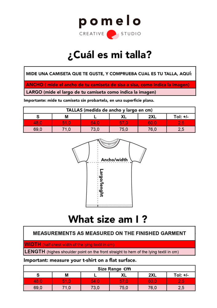 Convocar mantener Noble tabla de medidas camisetas blancas/white tshirts size chart | Pomelo  Creative Studio