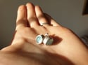 Aquamarine cabochon silver studs