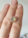Single stud, Brazilian rutile quartz cabochon set in sterling silver 