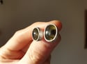 Green and black Brazilian tourmaline studs