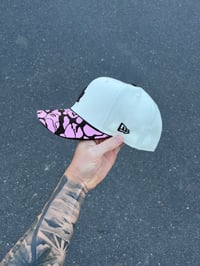 Image 2 of PINK BRIM TRI TONE LOS ANGELES DODGERS CUSTOM FITTED CAP