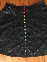 Image 4 of Black Sequin Rainbow Snap Skirt 