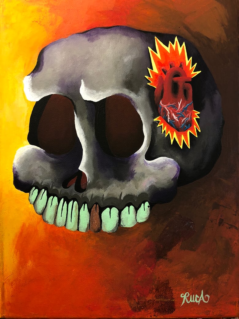 Image of Fire Heart Skull