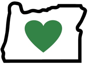 Image of Oregon w/ Green Heart