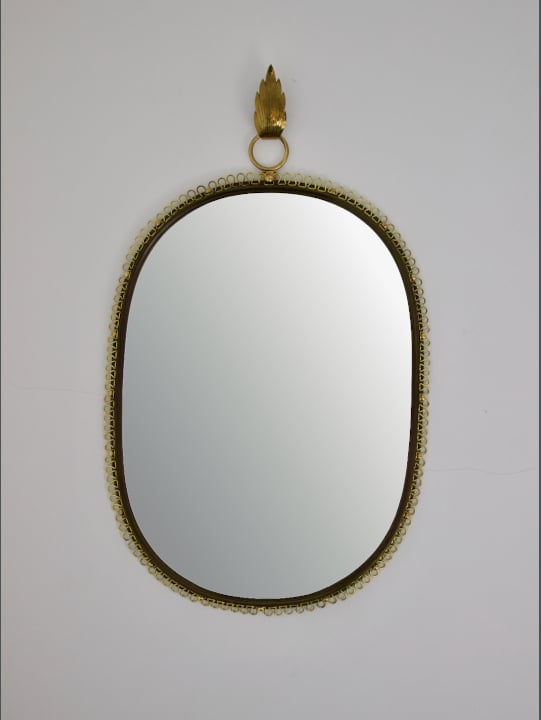 Image of Wall Mirror with Brass Loop Frame (Large Size) by Josef Frank