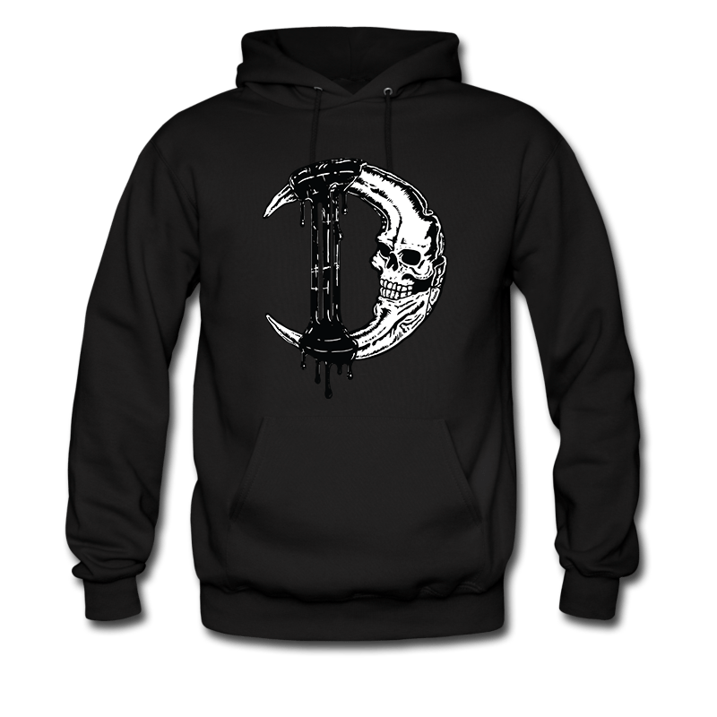 Image of Gothic Moon Hoodie Crescent Moon Skull & Lunar Scar Men's Women's Fashion | Metal Band Hoodies 2020