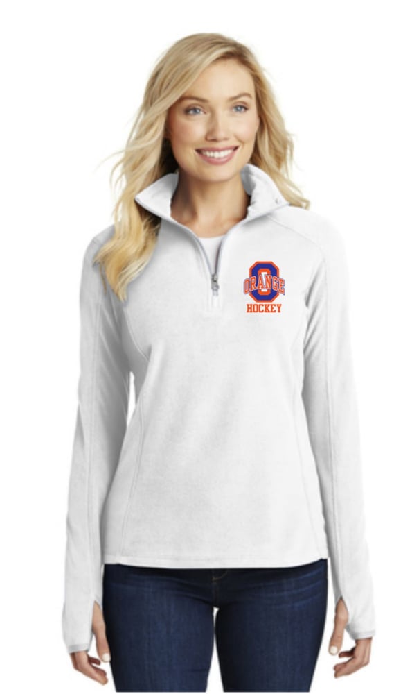 Image of Ladies Microfleece 1/2-Zip Pullover - Embroidery