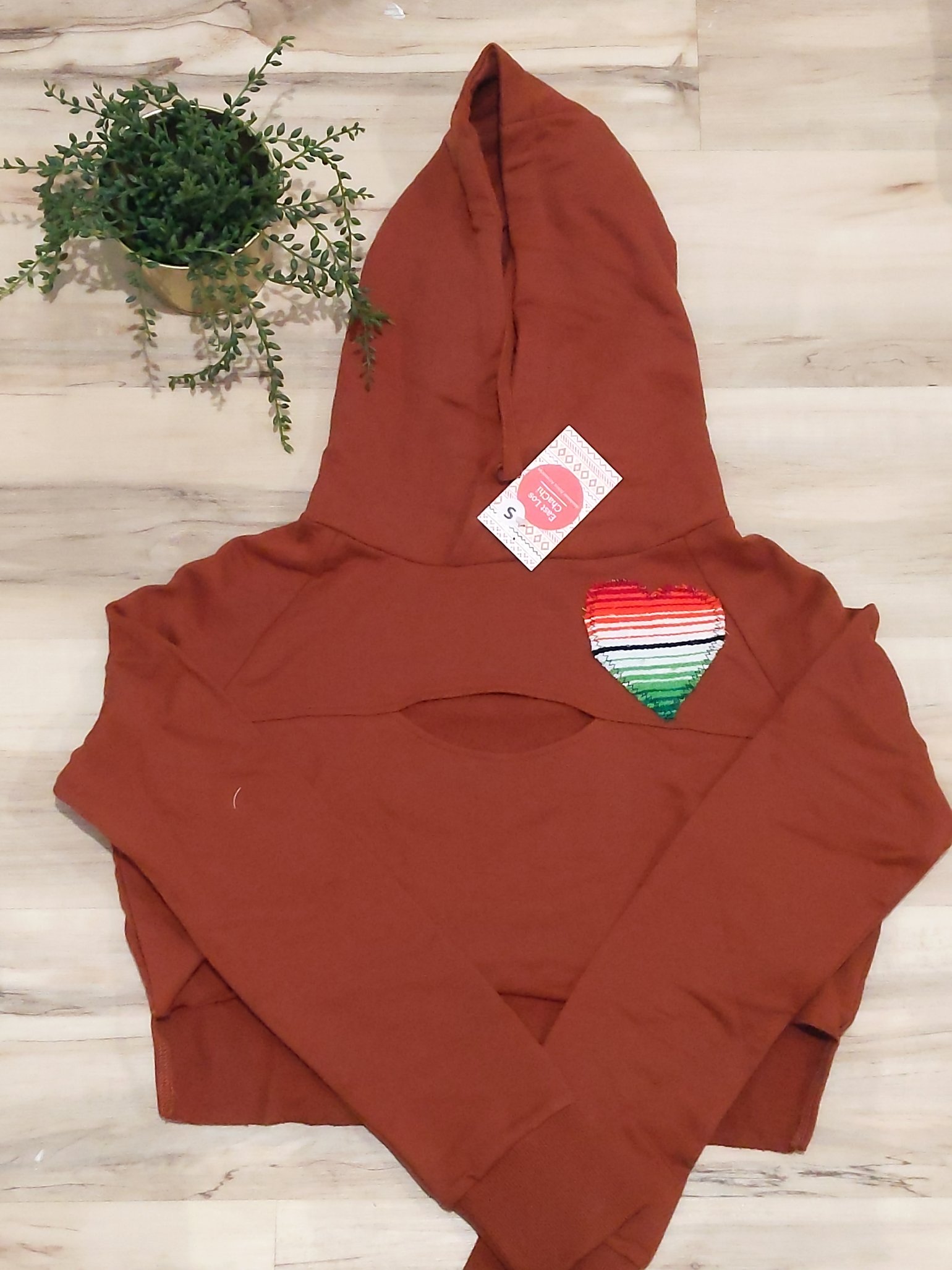 Image of Fall Heart Cropped Hoodie