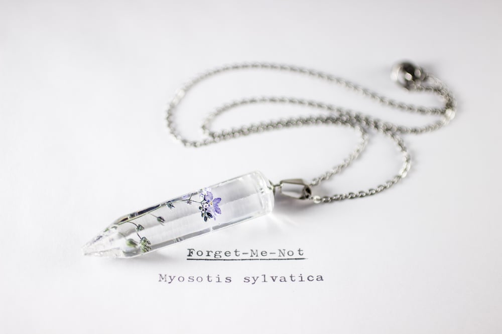 Image of Purple Forget-Me-Not (Myosotis sylvatica) - Medium Crystalline Pendant #2