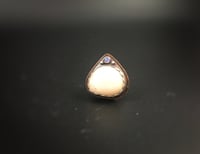 Image 2 of Mixed Metal Lake Pebble & Moonstone Statement Ring 