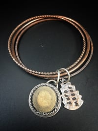 Image 2 of Hand-carved Lake Pebble Triple Bangle 