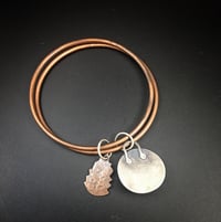 Image 2 of Hand-carved Lake Pebble Double Bangle