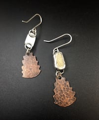 Image 3 of Hand-cut Lake Pebble Dangly Earrings